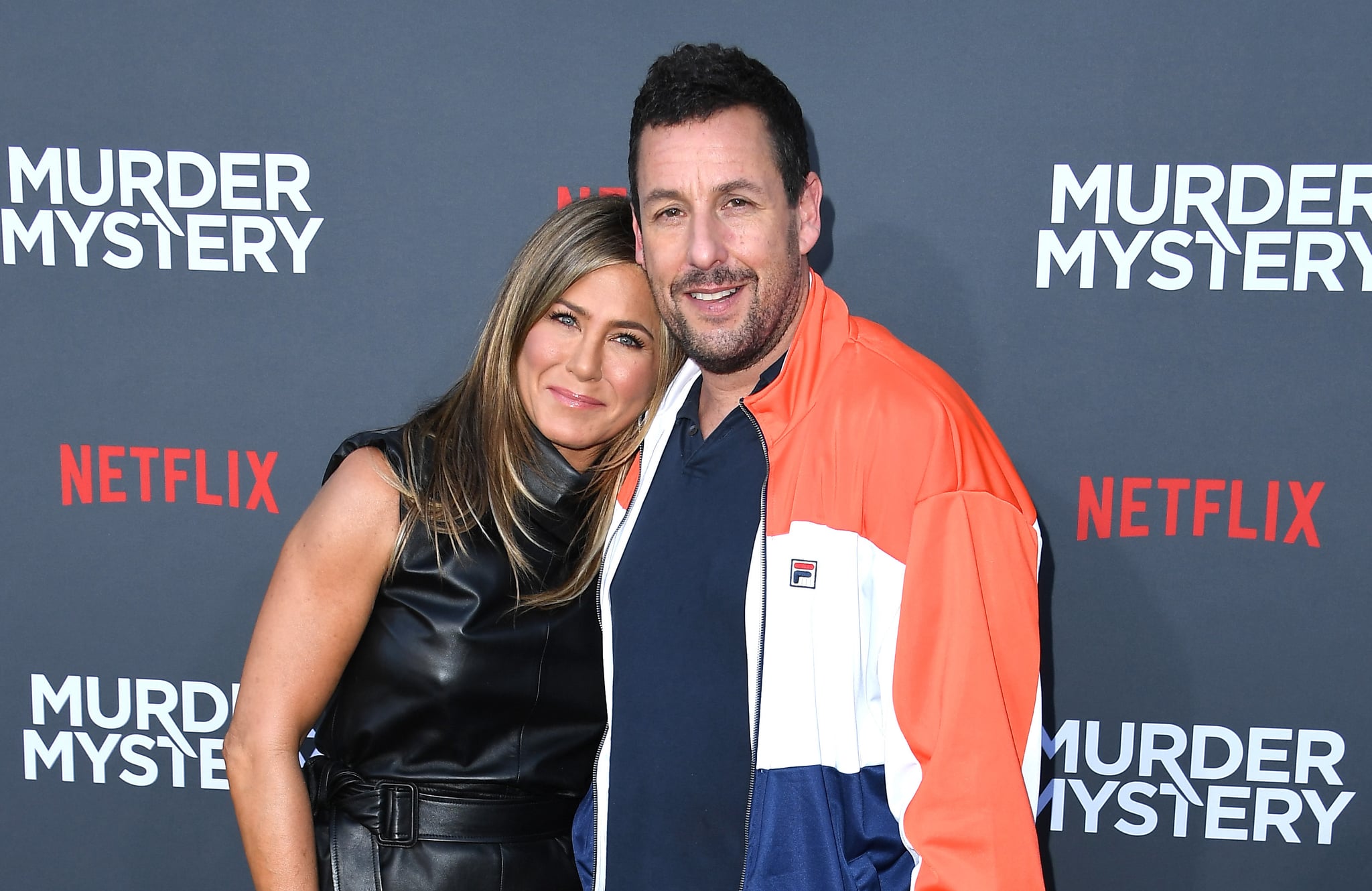 WESTWOOD, CALIFORNIA - JUNE 10: Jennifer Aniston and Adam Sandler arrives at the LA Premiere Of Netflix's 