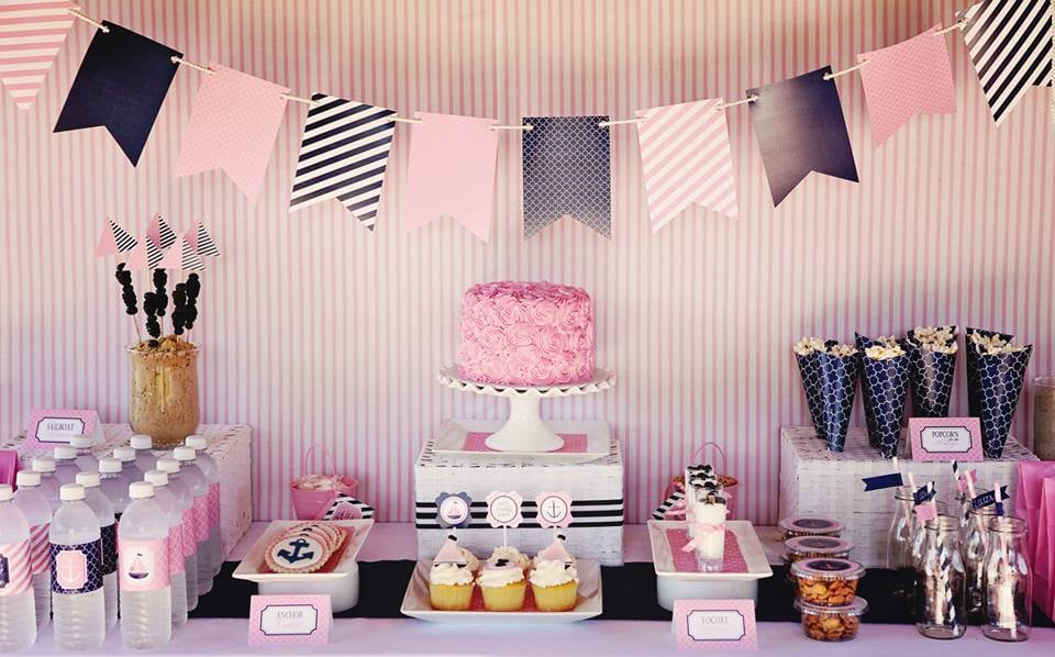 Girlie Nautical-Themed First Birthday Party