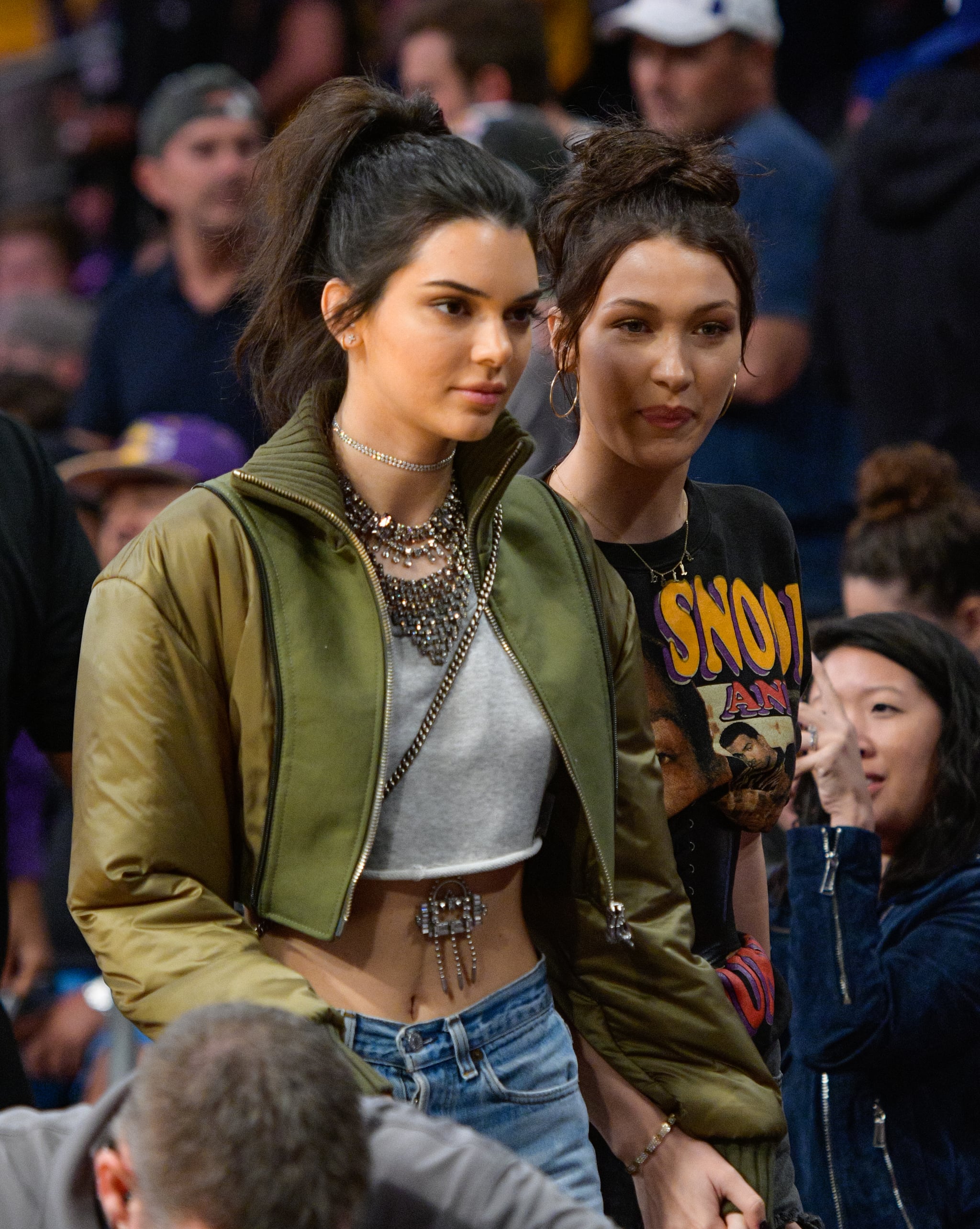 Kendall Jenner And Bella Hadid At Lakers Game November 2016