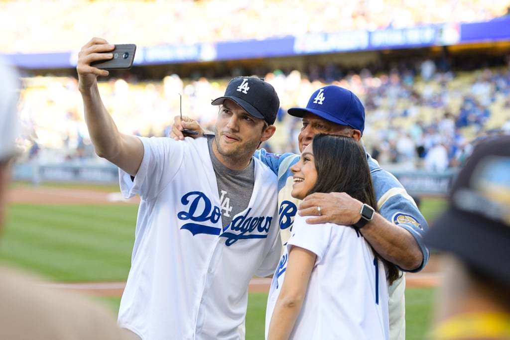 Ashton Kutcher and Mila Kunis at LA Dodgers Game Oct. 2016