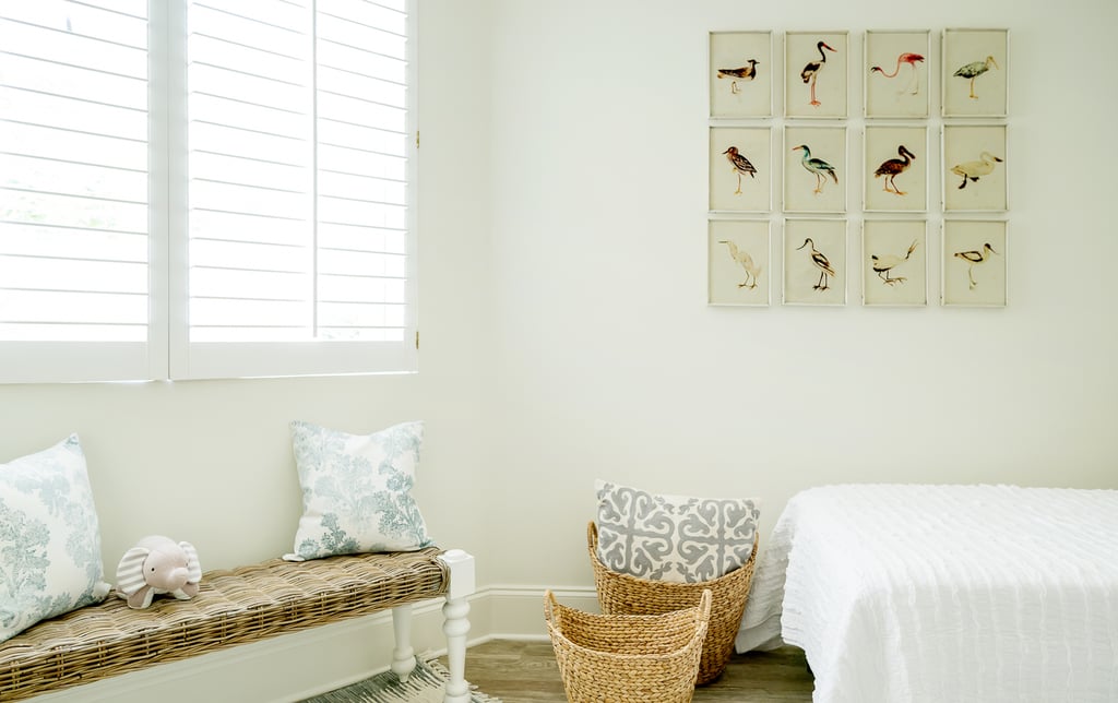 The art and accessories in Vivianne's room, such as the bird collage ($154, originally $210), are child-appropriate yet sophisticated.