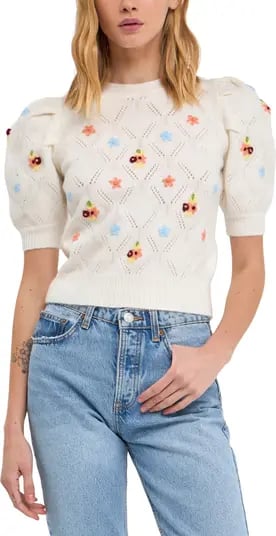 All in the Details: English Factory Floral Embroidery Sweater