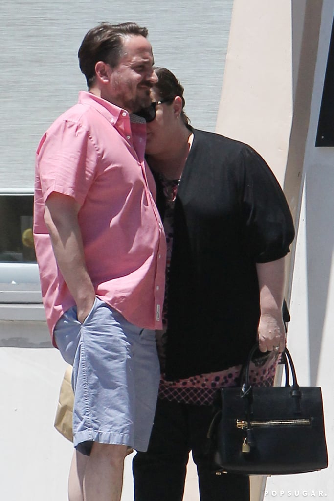 Melissa McCarthy shared a sweet moment with her husband Ben Falcone in LA on Thursday.