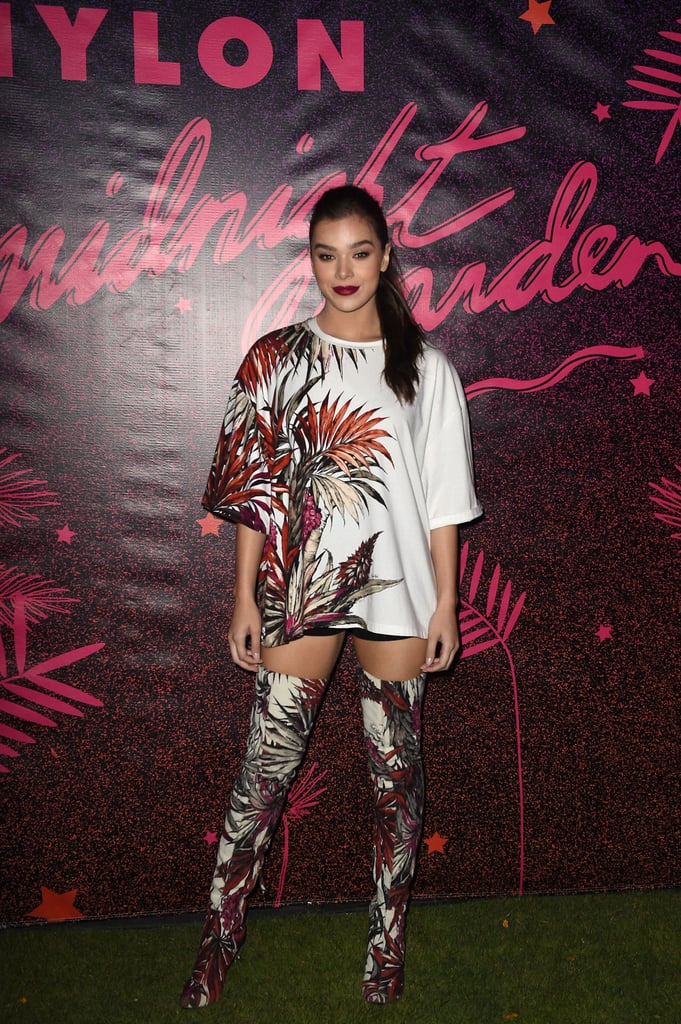Hailee Steinfeld wearing a Fausto Puglisi look at the Nylon Midnight Garden After Dark party. 