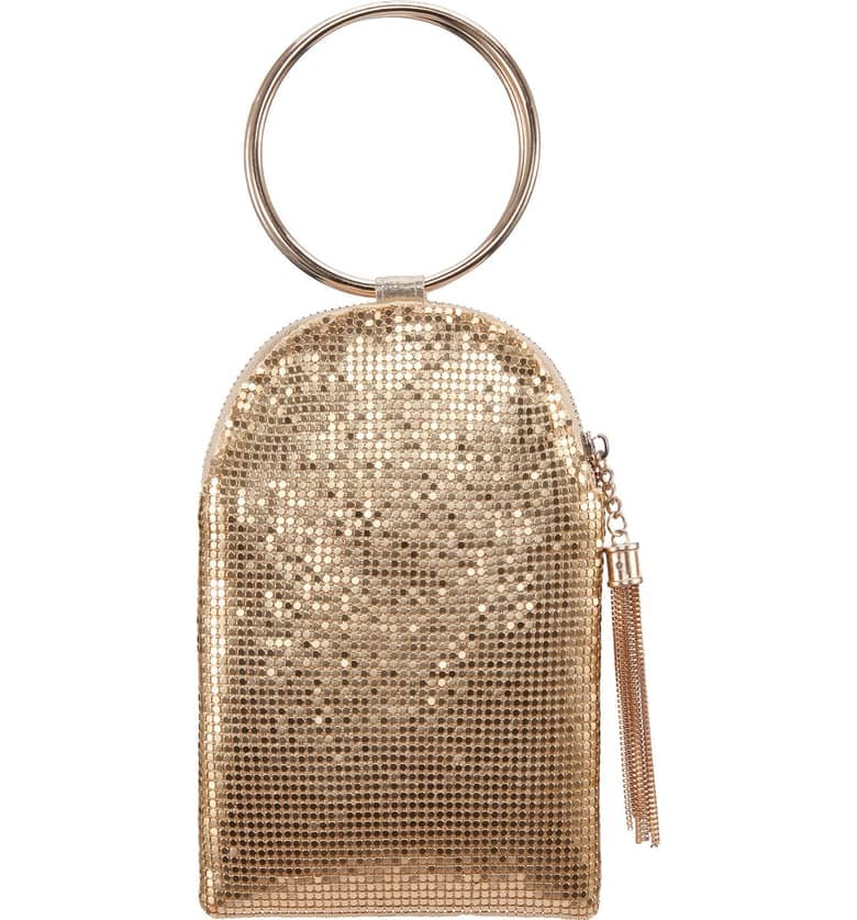 Nina Metallic Mesh Handbag