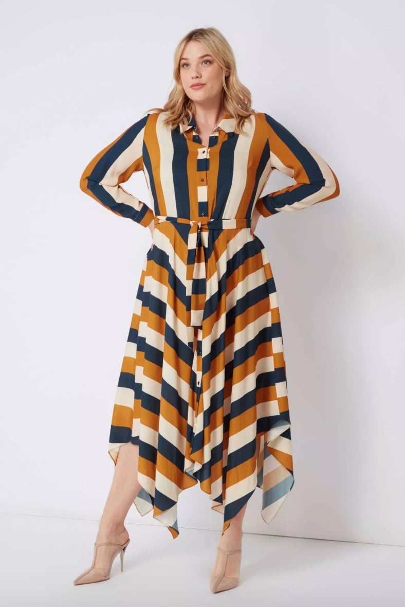 Live Unlimited Chevron Print Shirt Dress