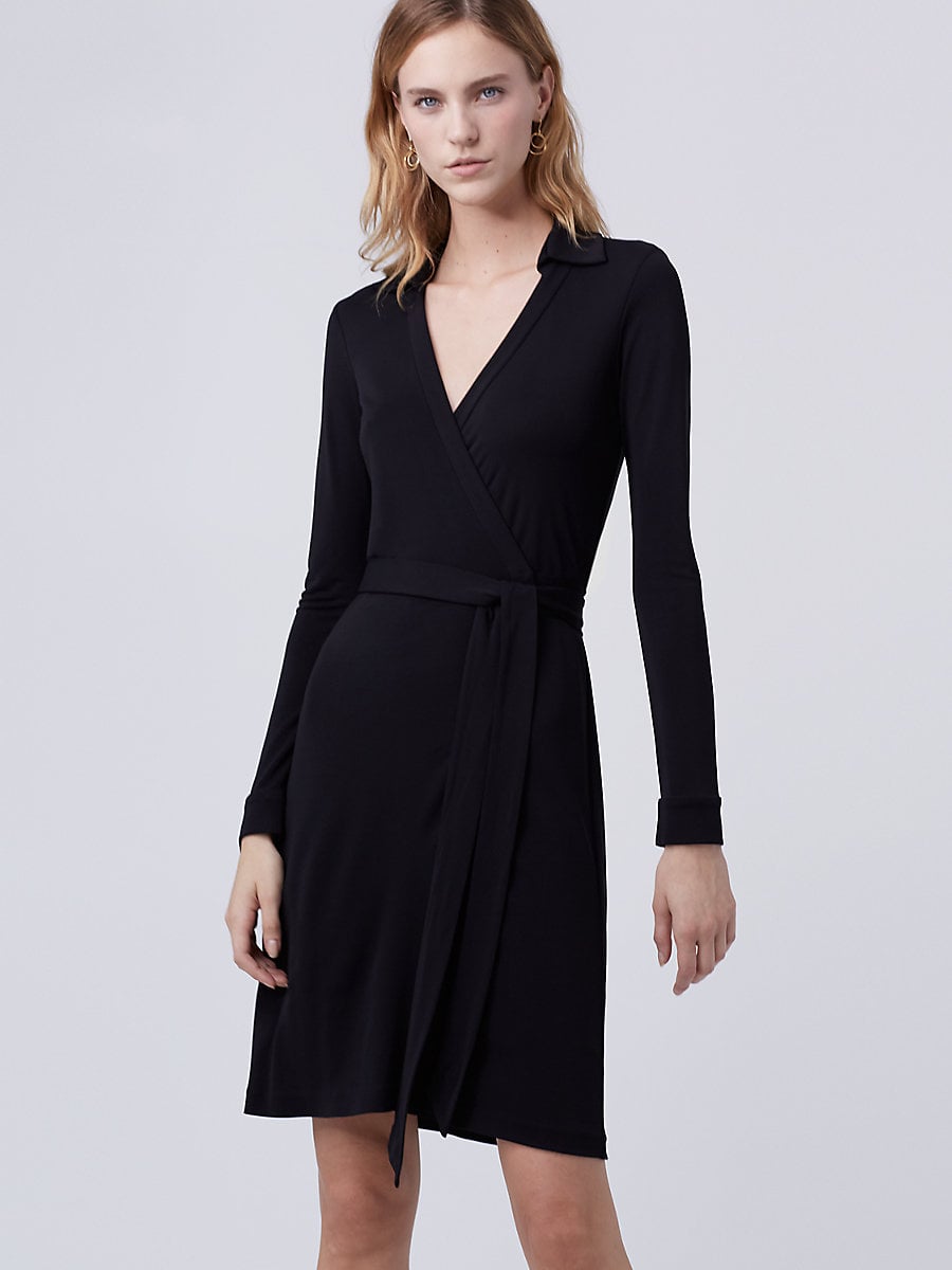 Diane von furstenberg black clearance wrap dress