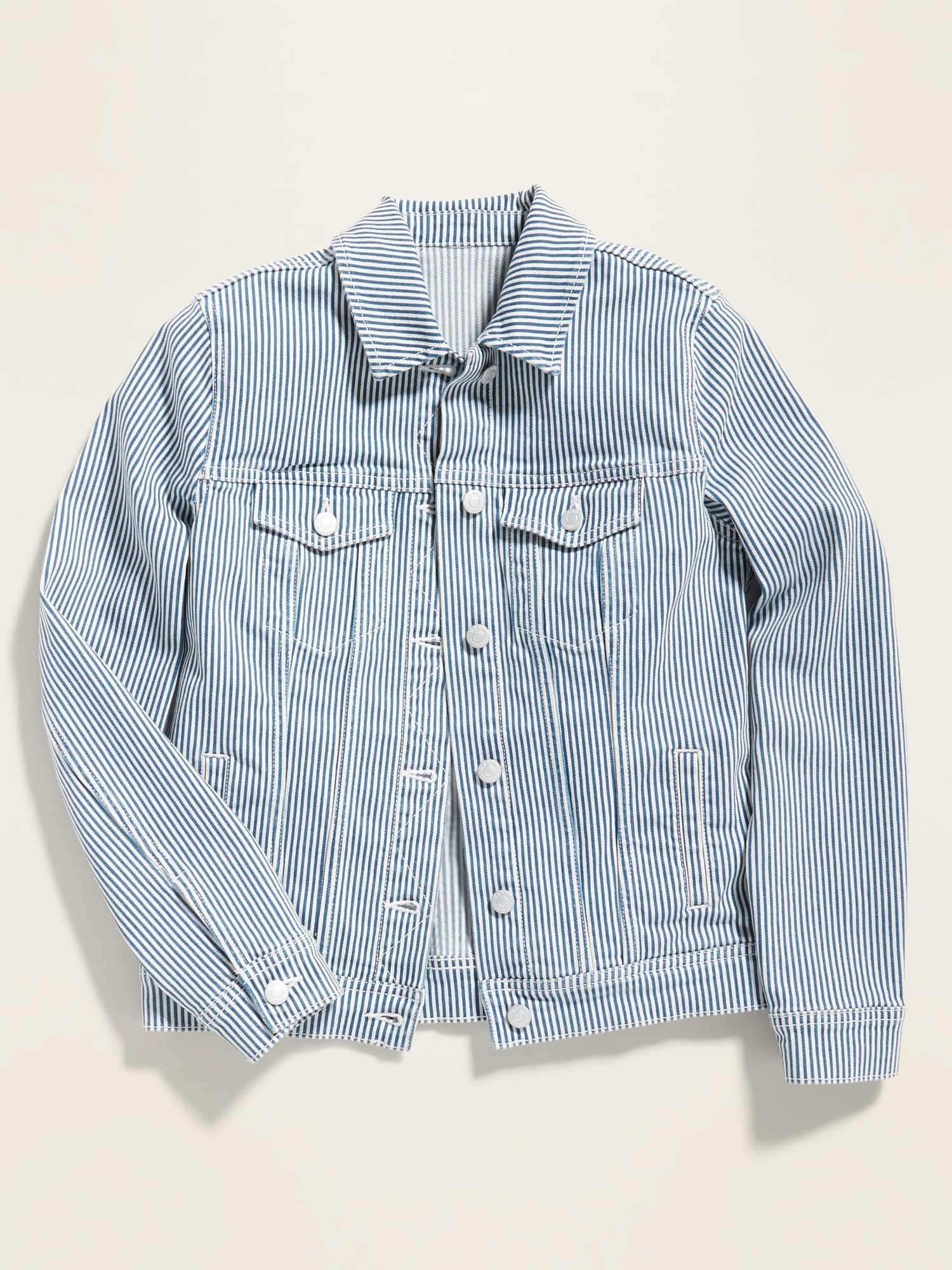 Striped shop jean jacket