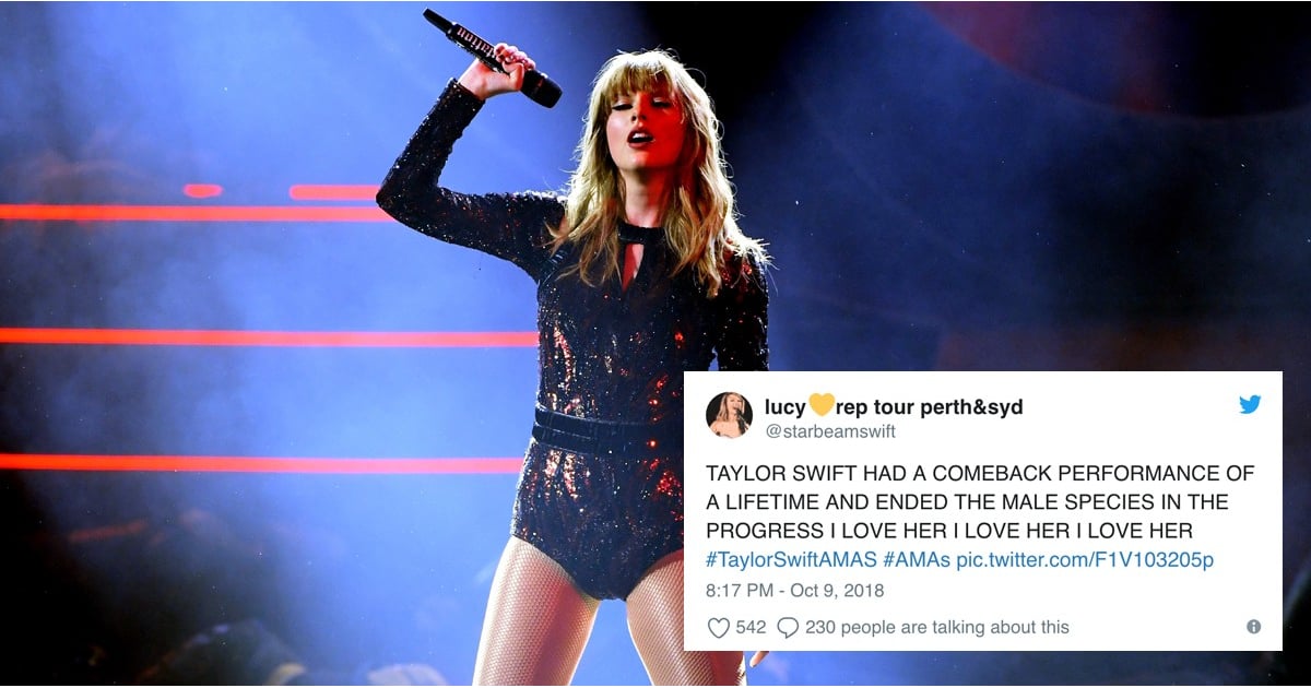 Reactions To Taylor Swift 2018 Amas Performance Popsugar Entertainment 