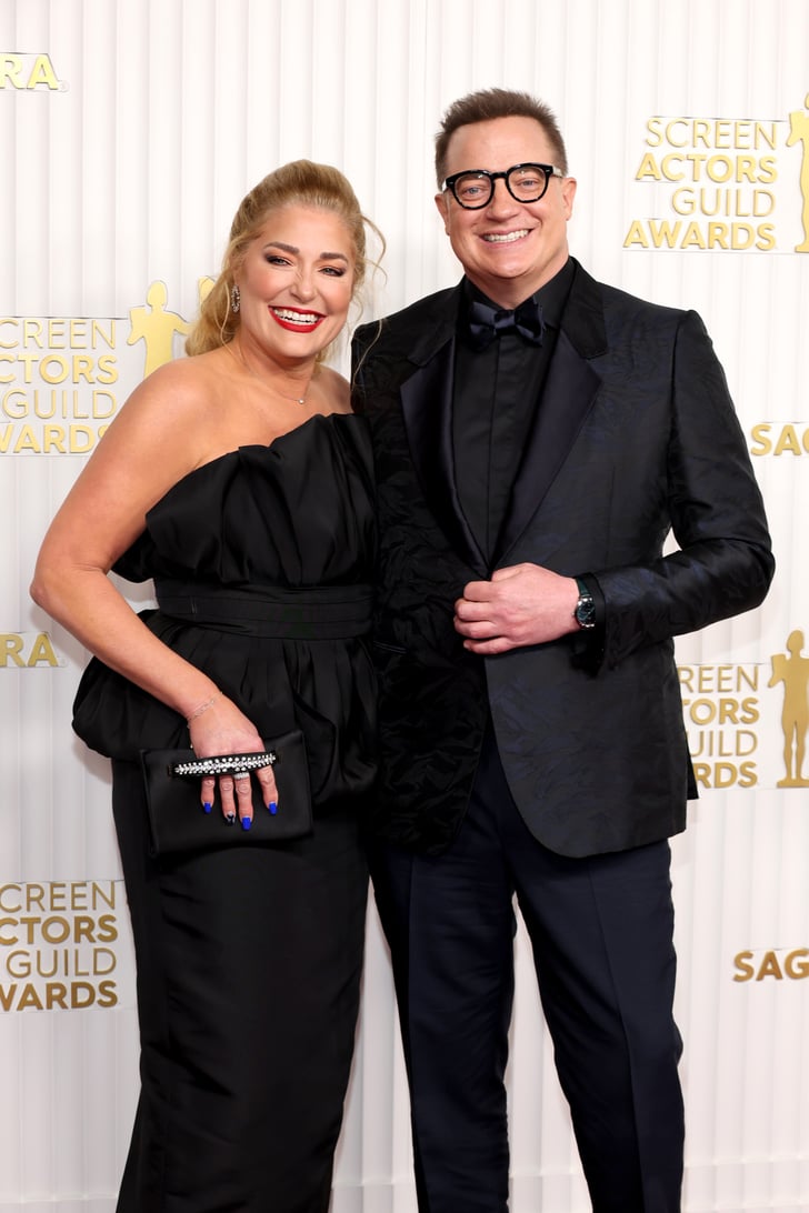 Brendan Fraser and Jeanne Moore at 2023 SAG Awards POPSUGAR Celebrity