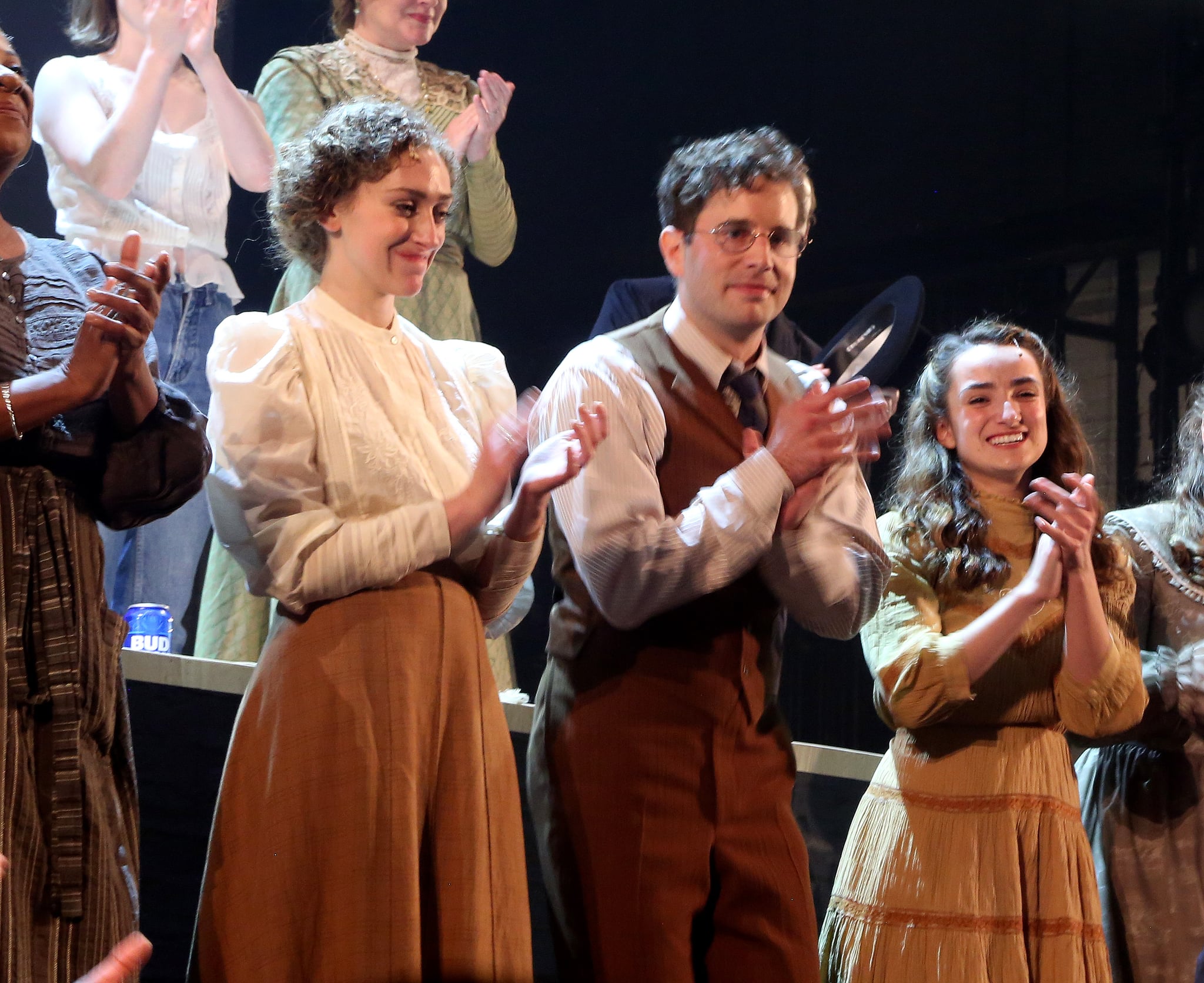 NEW YORK, NEW YORK - NOVEMBER 01: Micaela Diamond  and Ben Platt during the opening night curtain call for 