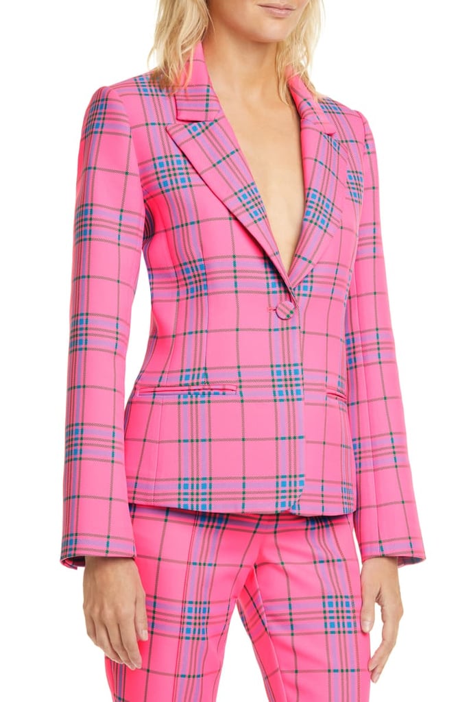 Tanya Taylor Waverly Pink Plaid Blazer