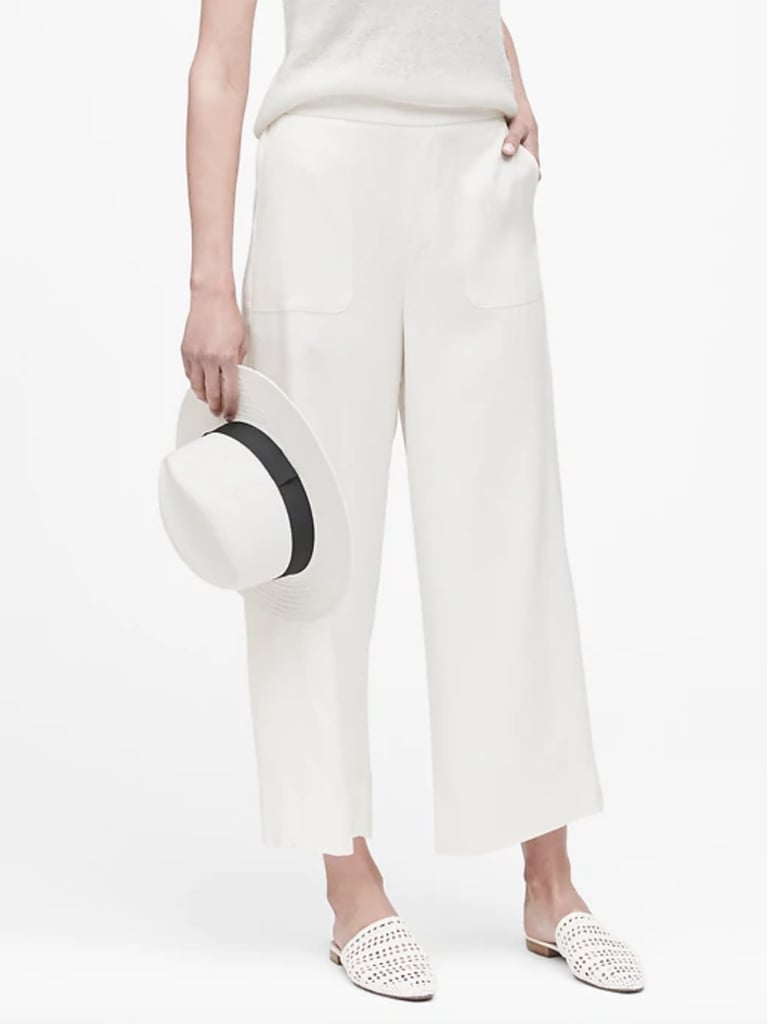 Wide-Leg Cropped Tencel Pant