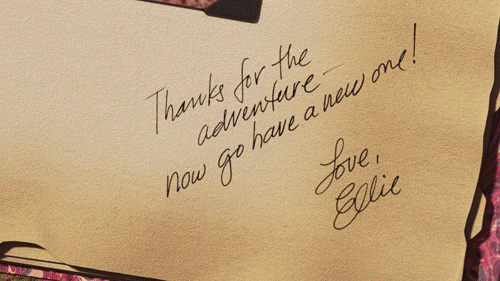 When Carl from Up realizes that his relationship with Ellie was the adventure all along.