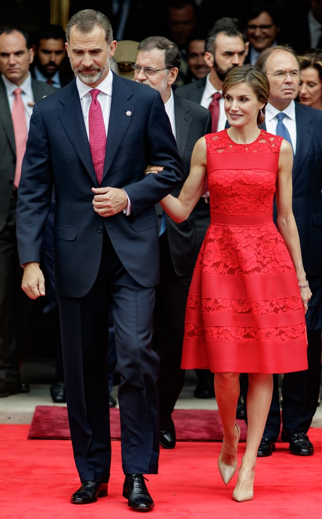 Queen Letizia's Carolina Herrera Red Dress June 2017 | POPSUGAR Latina