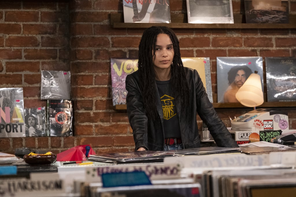Zoë's character Rob has a slew of vintage band tees like this Beastie Boys shirt.