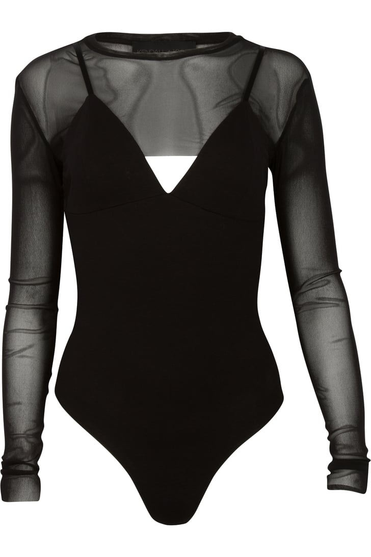 Kendall + Kylie Layered Mesh Bodysuit ($125) | Kendall and Kylie ...