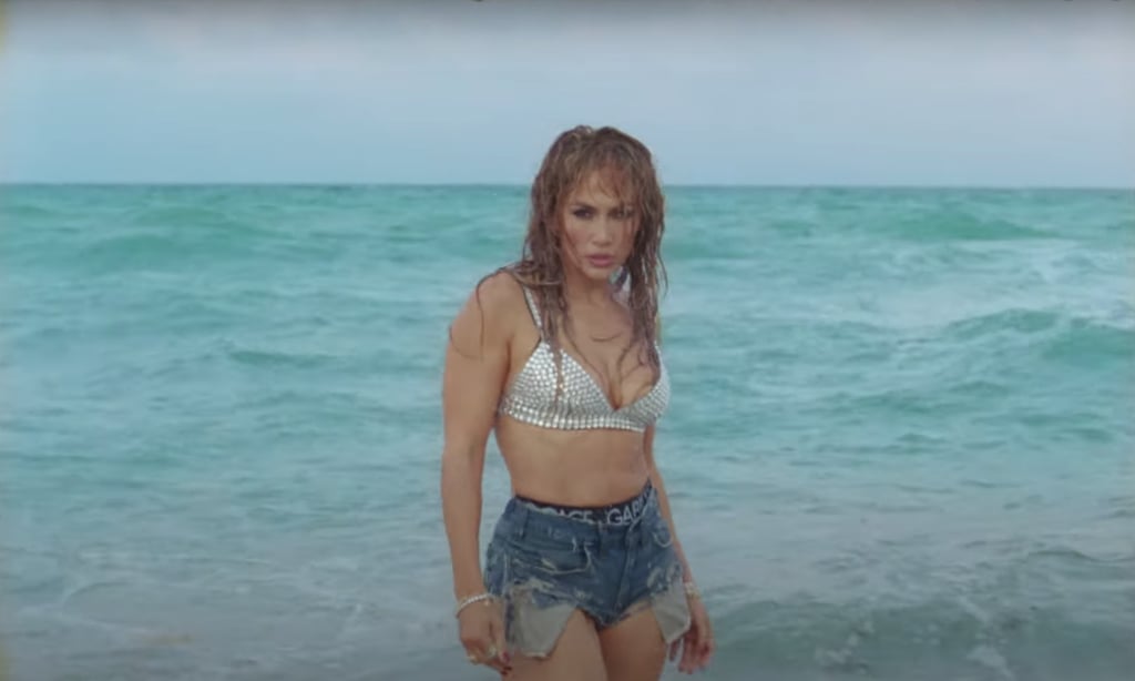 Jennifer Lopez's Rhinestone Bikini in "Cambia el Paso" Video