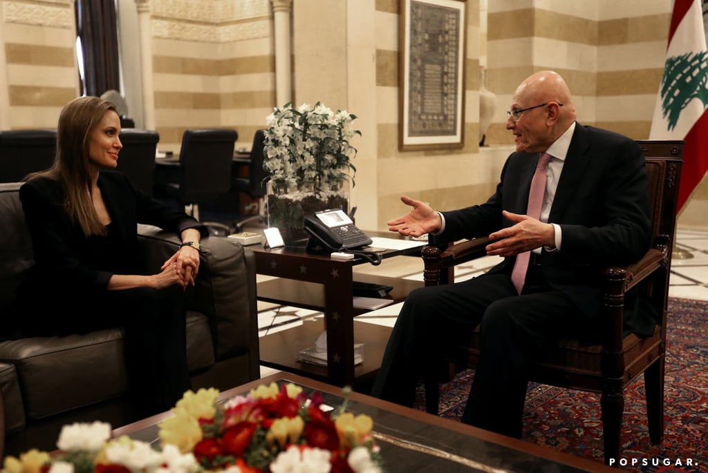 Angelina Jolie met with the Lebanese Prime Minister Tammam Salam.
