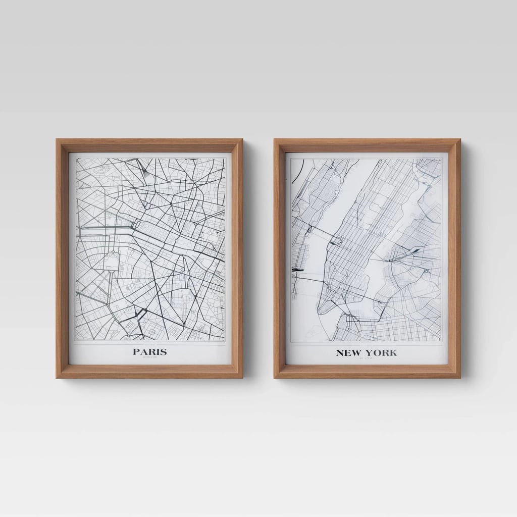 Threshold New York and Paris Framed Maps