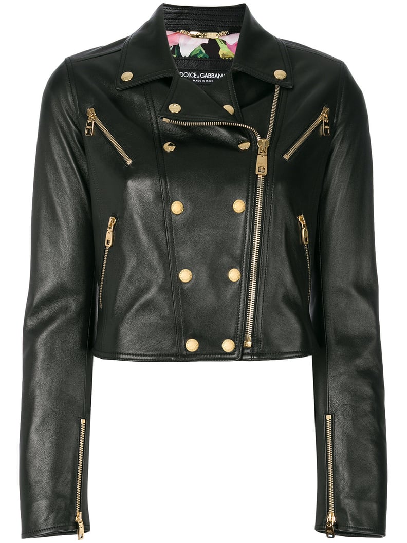 Dolce & Gabbana Studded Leather Biker Jacket