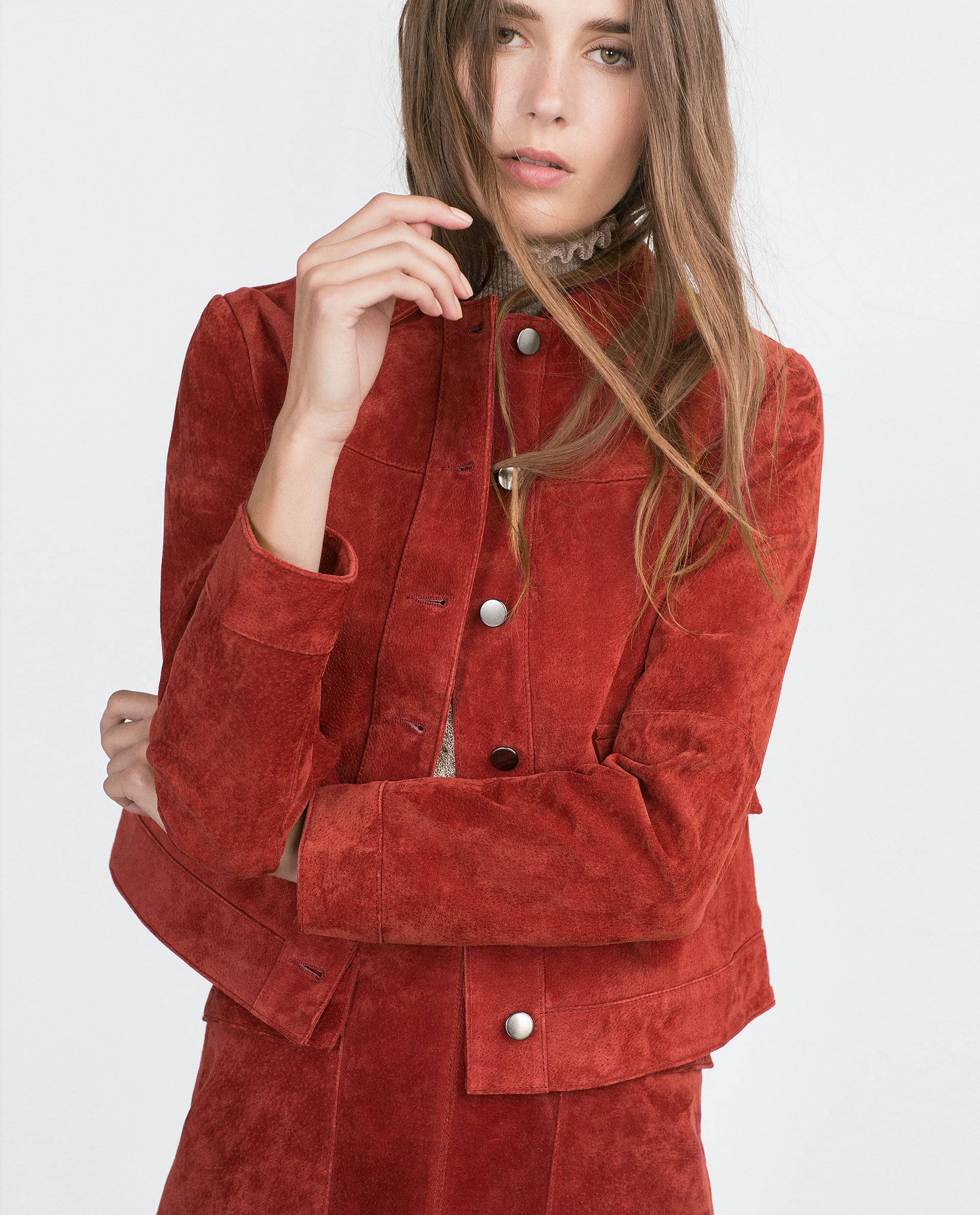 Zara red suede jacket sale