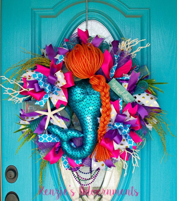 Door Wreath Mermaid Birthday Party Decorations POPSUGAR Family Photo 4
