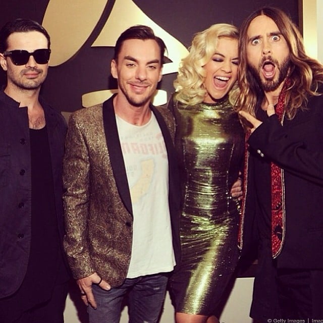 Jared Leto made a hilarious face alongside his bandmates and Rita Ora.
Source: Instagram user ritaora