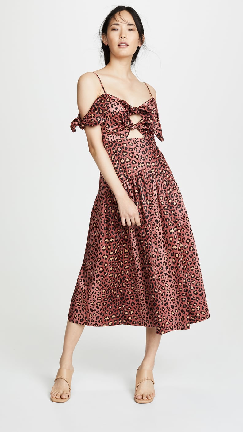 Rebecca Taylor Sleeveless Leopard Bow Dress