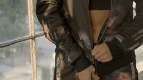 When Zipping Up Her Jacket (of Course) Involved Her Hair