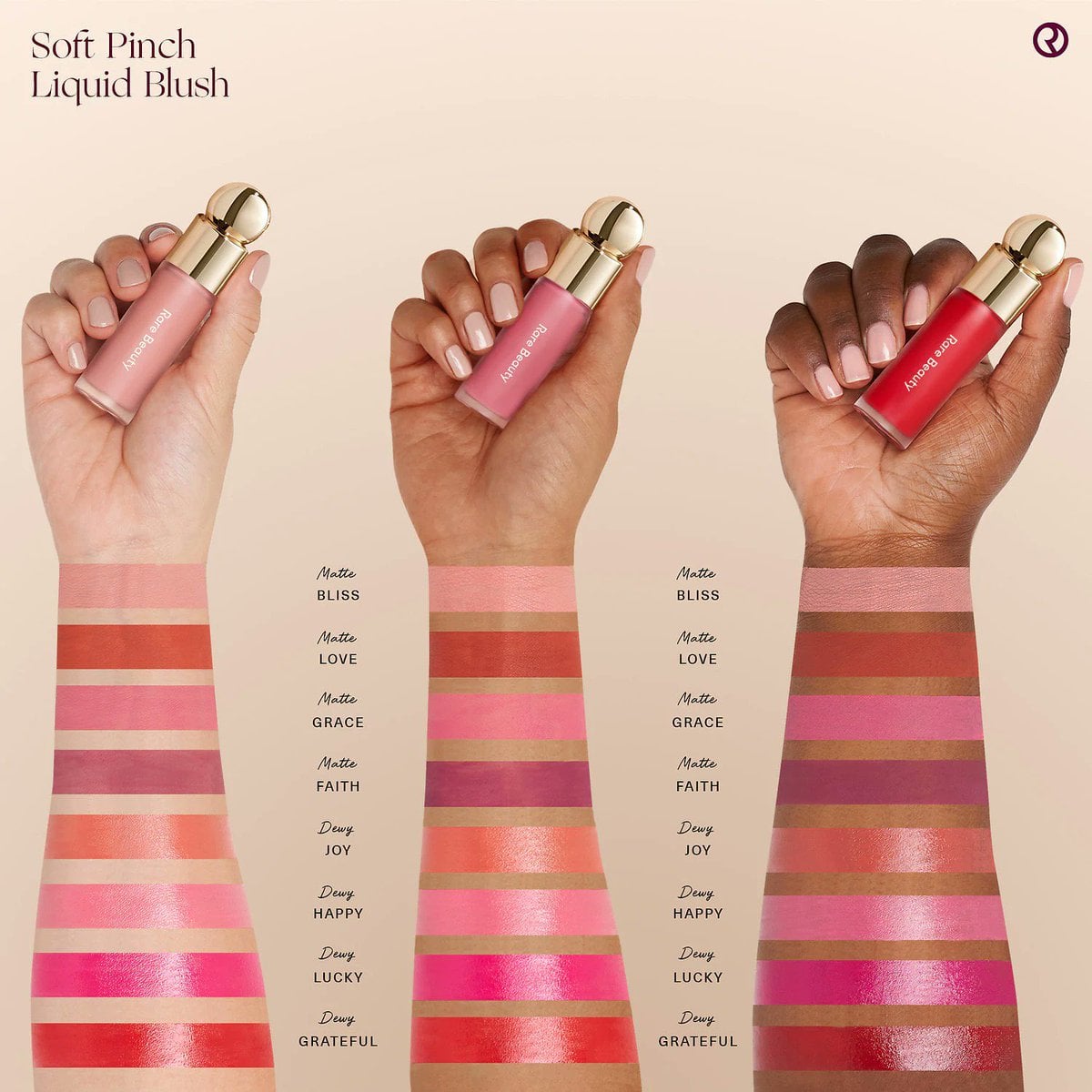Mini vs full size! @Rare Beauty soft pinch liquid blush “believe” #ra