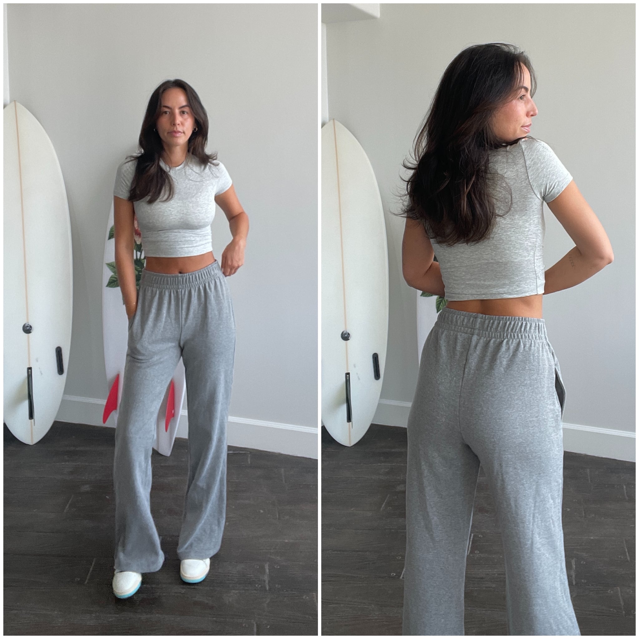 Women's High-rise Wide Leg French Terry Sweatpants - Wild Fable™ Heather  Gray Xs : Target