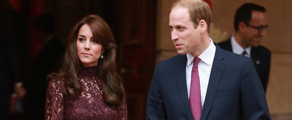 Kate Middleton Wearing Purple Lace Dress