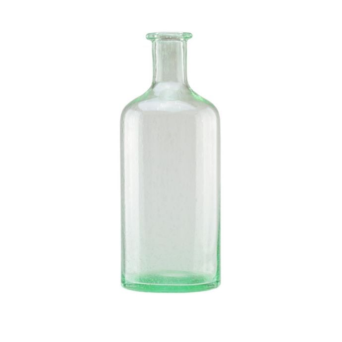 Madeline: Bottle Inspired Vase in Transparent Spring Green