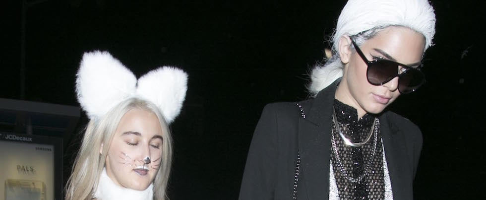 Kendall Jenner Karl Lagerfeld Halloween Costume 2015