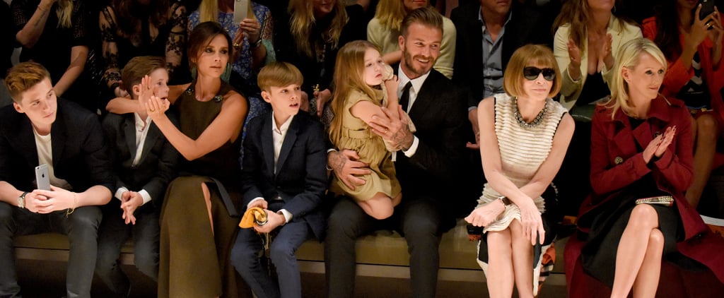 David and Victoria Beckham With Their Kids at Burberry Show