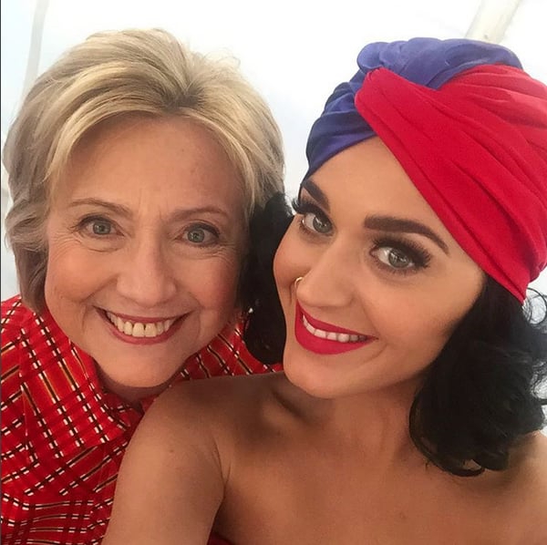 "#ImWithHer -Katy," the star captioned this colorful selfie.