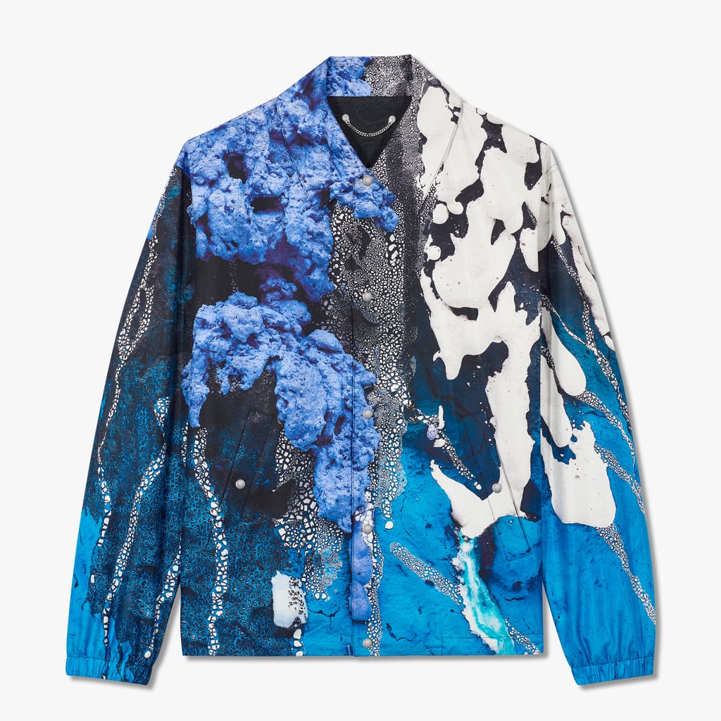 Nick Jonas's Blue Print Silk Button-Down From Berluti | POPSUGAR Fashion