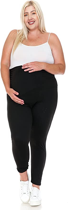 Gratlin Women's Maternity Leggings Over The Belly Work Pants Yoga