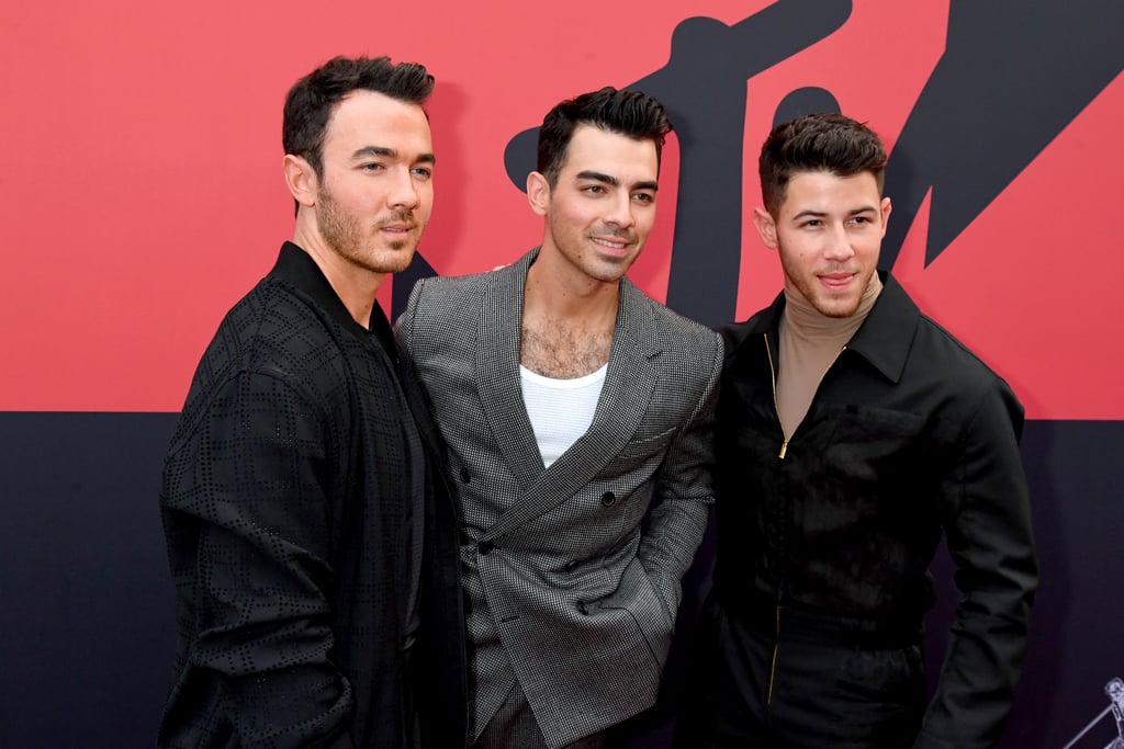 Nick Jonas, Joe Jonas, and Kevin Jonas at the 2019 MTV VMAs