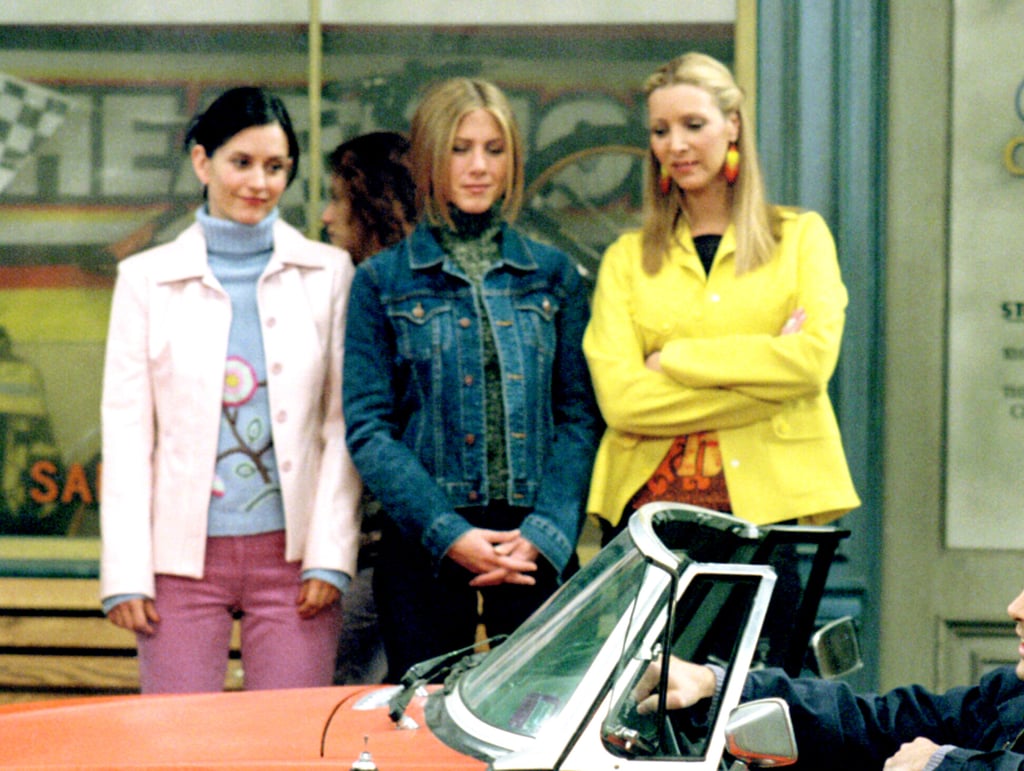 Rachel Green Wearing a Fitted Denim Jacket on Friends