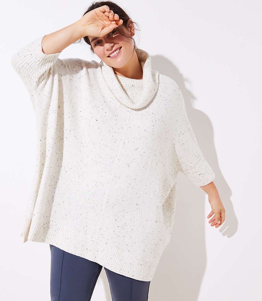 Loft Plus Turtleneck Poncho Sweater