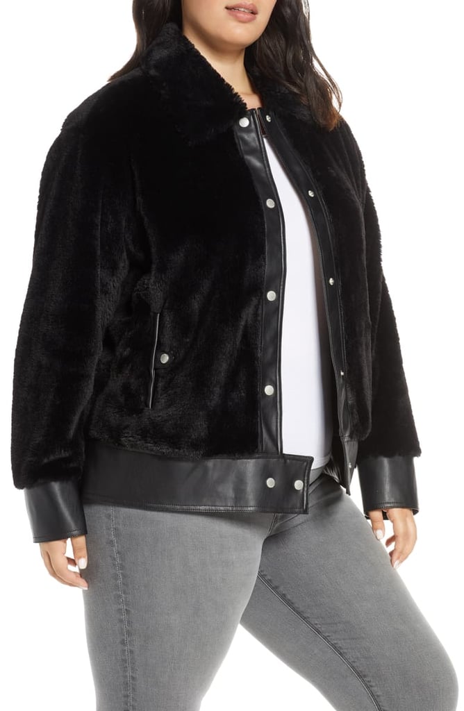 Avec Les Filles Faux Fur Trucker Jacket