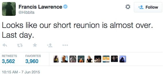 First, director Francis Lawrence tweeted this.