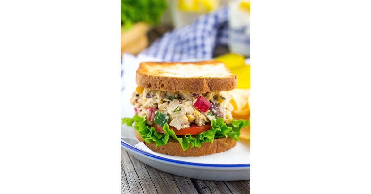 Greek Chickpea Salad Sandwich NoCook Meals POPSUGAR Food Photo 12