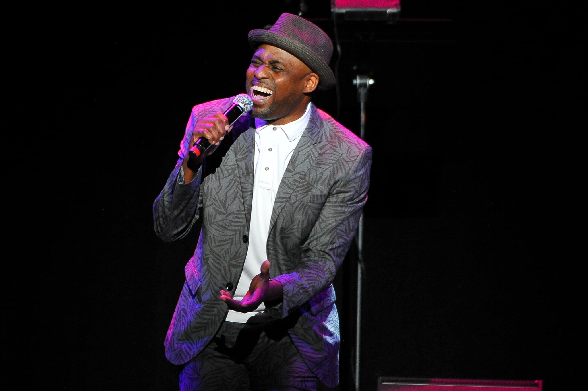 LOS ANGELES, CA - MAY 24: Actor Wayne Brady performs on stage during the Concert for America: Stand Up, Sing Out!  at Royce Hall on May 24, 2017 in Los Angeles, California.  (Photo by Allen Berezovsky/Getty Images,)