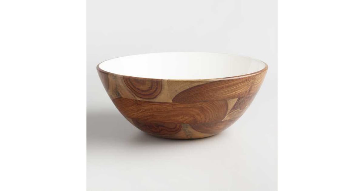 Large White Enamel Wood Bowl Cheap Cost Plus World Market Gifts 2019