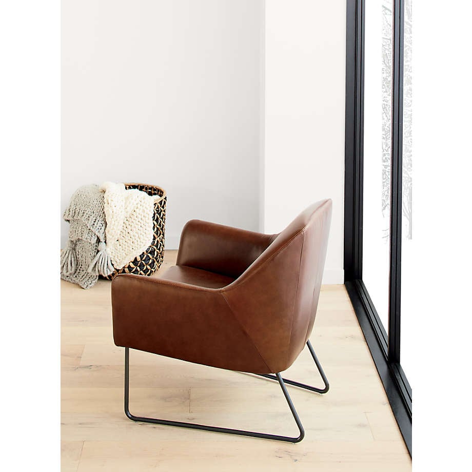 Best Leather Accent Chair: Crate & Barrel Clancy Leather Accent Chair