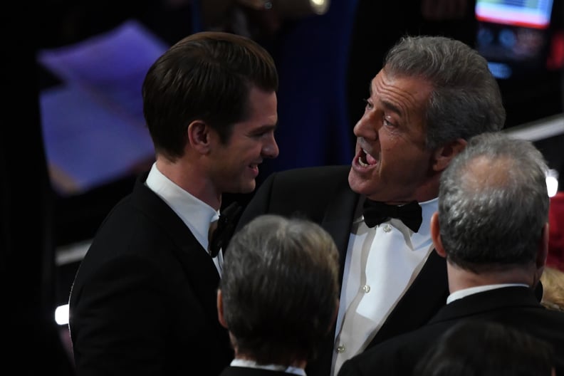 Andrew Garfield caught up with Mel Gibson.
