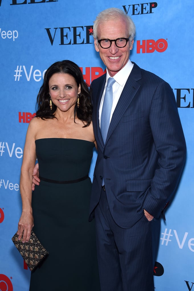 Julia Louis-Dreyfus had the support of husband Brad Hall at the Veep screening in NYC on Monday.